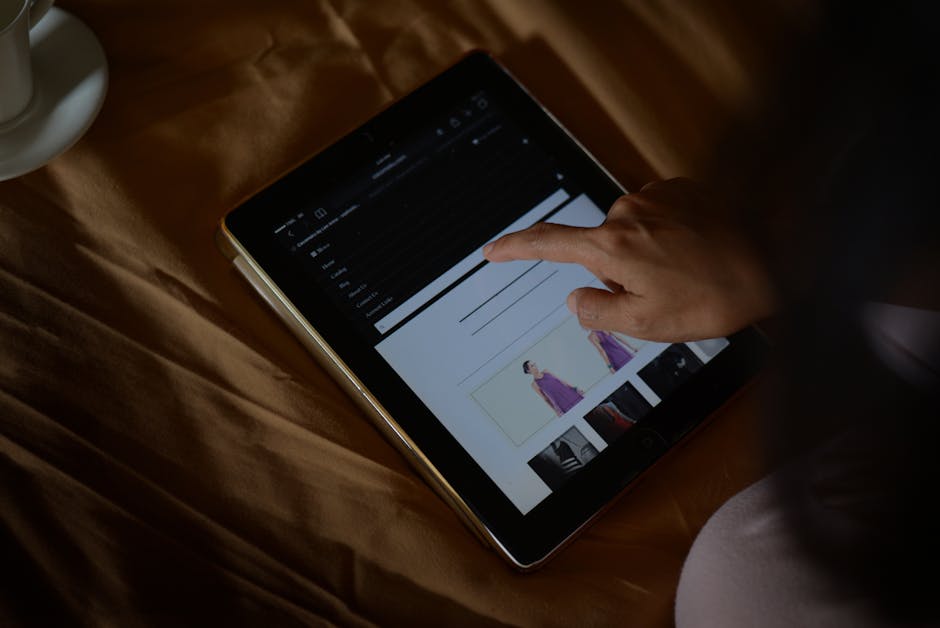 A person comfortably watching DEIPTV on a tablet with a user-friendly interface.